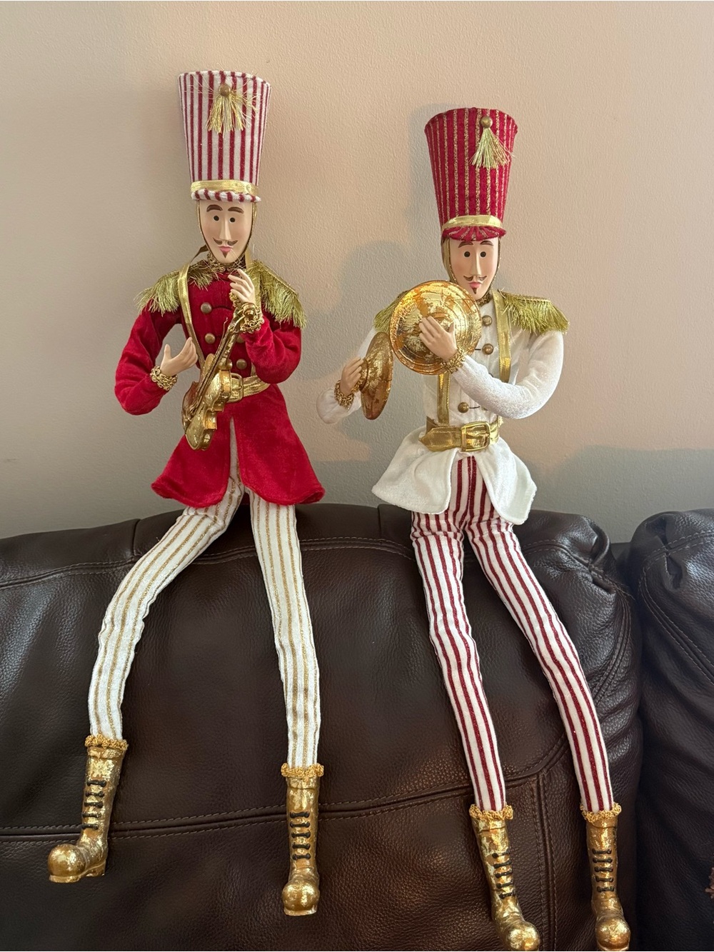 2 Vintage Mark Roberts Toy Soldier Marching Band Shelf Sitter Violin* & Cymbals